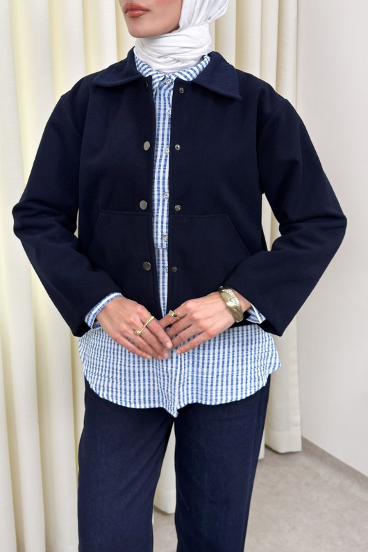 Kanguru Cepli Ceket 0034 - LACİVERT Kanguru Cepli Ceket 0034 - LACİVERT