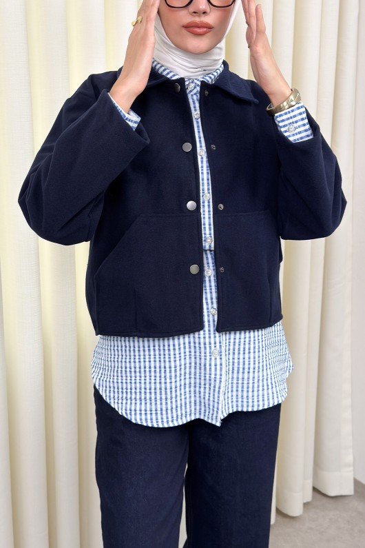 Kanguru Cepli Ceket 0034 - LACİVERT Kanguru Cepli Ceket 0034 - LACİVERT