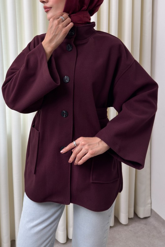 Hakim Yaka Kaşe Ceket 0035 - BORDO