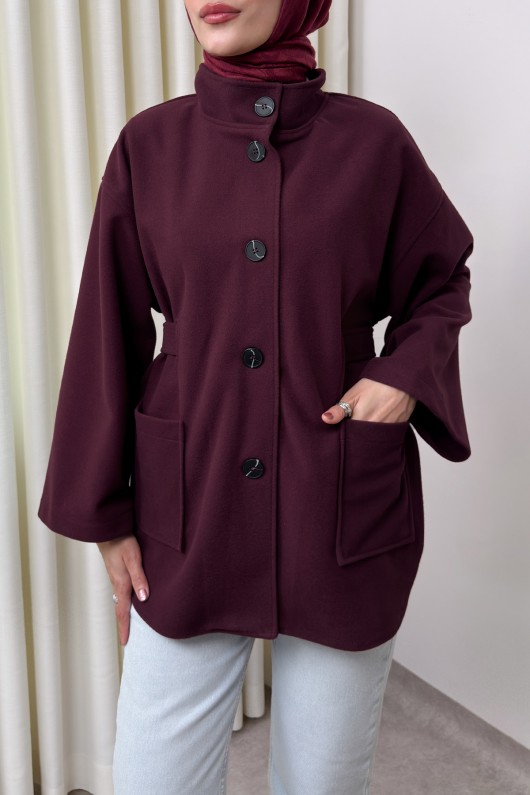 Hakim Yaka Kaşe Ceket 0035 - BORDO