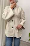Hakim Yaka Kaşe Ceket 0035 - EKRU