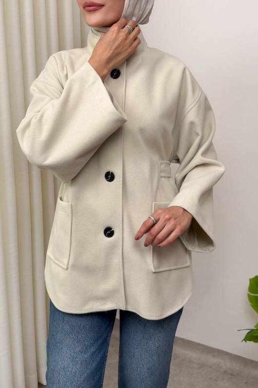 Hakim Yaka Kaşe Ceket 0035 - EKRU
