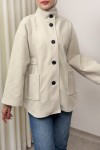 Hakim Yaka Kaşe Ceket 0035 - EKRU
