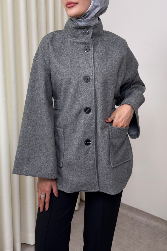 Hakim Yaka Kaşe Ceket 0035 - GRİ