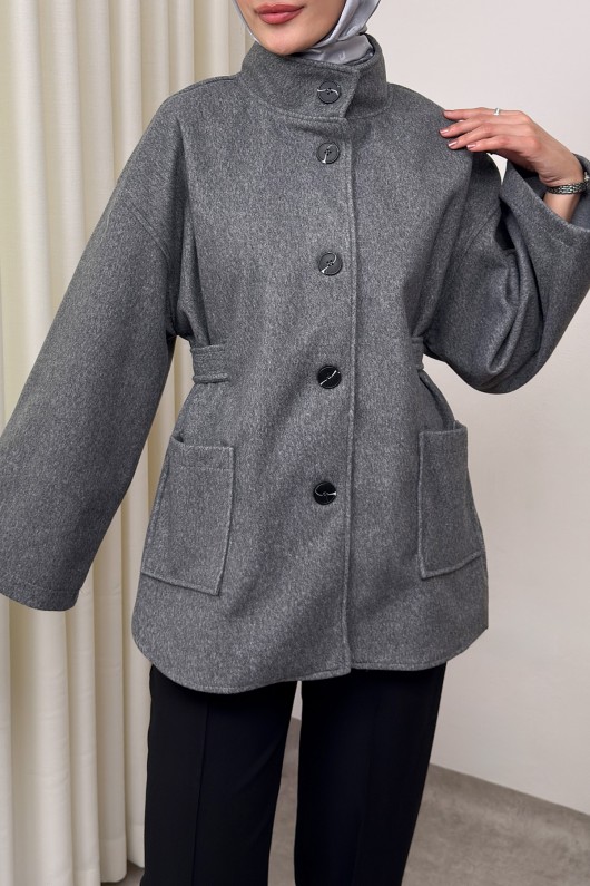 Hakim Yaka Kaşe Ceket 0035 - GRİ