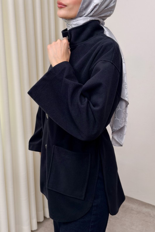 Hakim Yaka Kaşe Ceket 0035 - LACİVERT