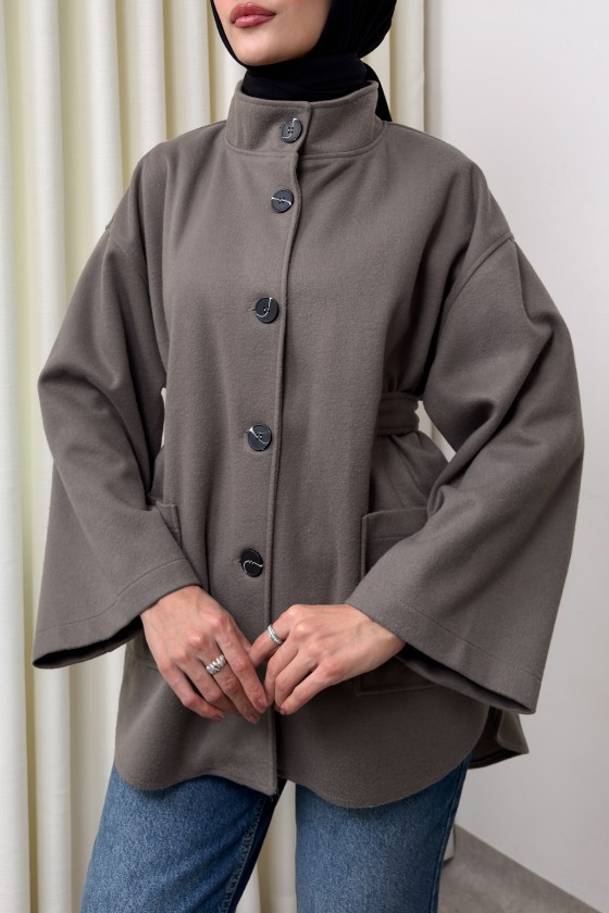 Hakim Yaka Kaşe Ceket 0035 - KOYU VİZON