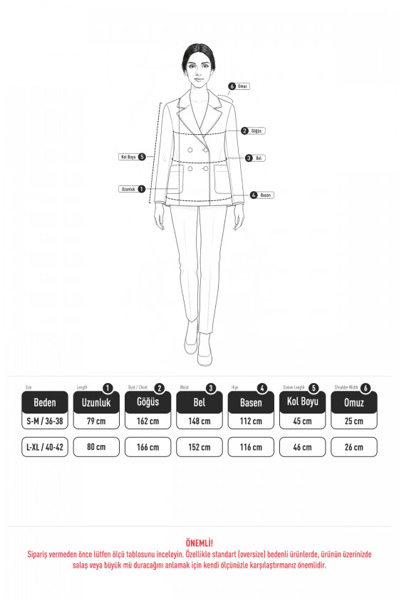 Fermuarlı Oversize Kaşe Kaban 0037 - GRİ