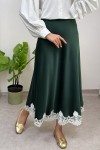 Dantel Detaylı Saten Etek 0038 - ZÜMRÜT YEŞİLİ Dantel Detaylı Saten Etek 0038 - ZÜMRÜT YEŞİLİ