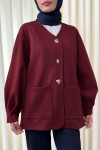 V Yaka Kaşe Ceket 0041 - BORDO V Yaka Kaşe Ceket 0041 - BORDO