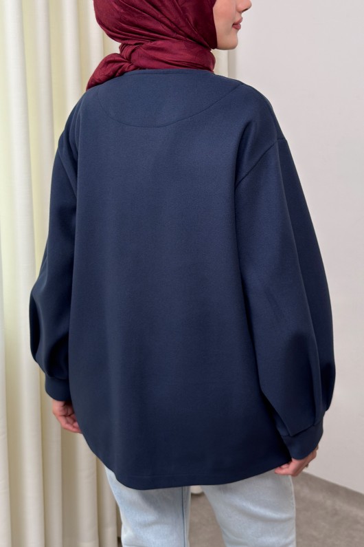 V Yaka Kaşe Ceket 0041 - LACİVERT V Yaka Kaşe Ceket 0041 - LACİVERT