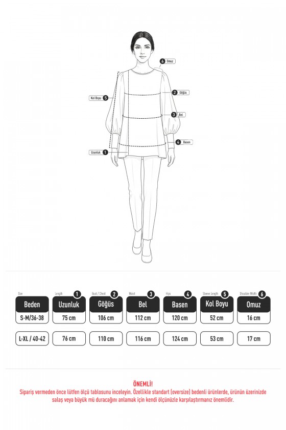 Sedef Desenli Oversize Tunik 0042 - LACİVERT