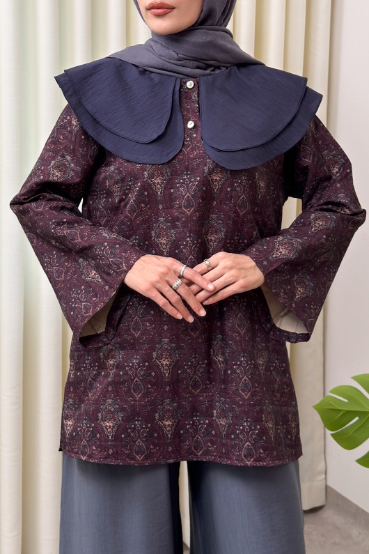 Retro Desenli Oversize Tunik 0042 - MÜRDÜM