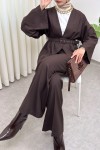 Kemerli Kimono Takım 0047 - KAHVERENGİ Kemerli Kimono Takım 0047 - KAHVERENGİ