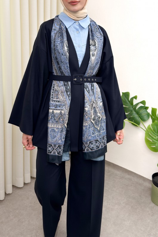 Kemerli Kimono Takım 0047 - LACİVERT