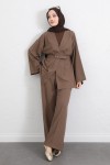 Kemerli Kimono Takım 0047 - VİZON