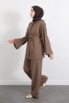 Kemerli Kimono Takım 0047 - VİZON