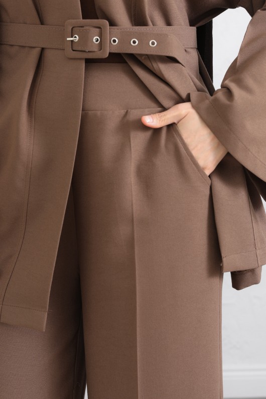 Kemerli Kimono Takım 0047 - VİZON