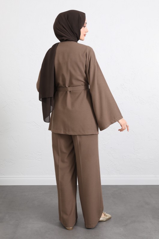 Kemerli Kimono Takım 0047 - VİZON