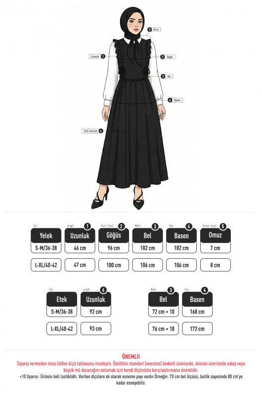 Bağcıklı Yelekli Takım 0050 - SİYAH