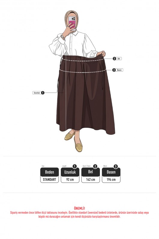 Yan Bağlamalı Ayarlanabilir Etek 0051 - MÜRDÜM