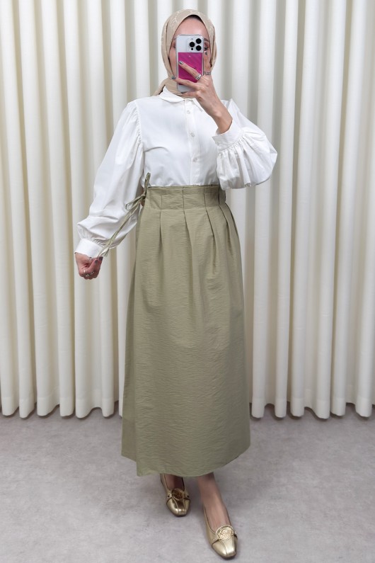 Yan Bağlamalı Ayarlanabilir Etek 0051 - AÇIK HAKİ