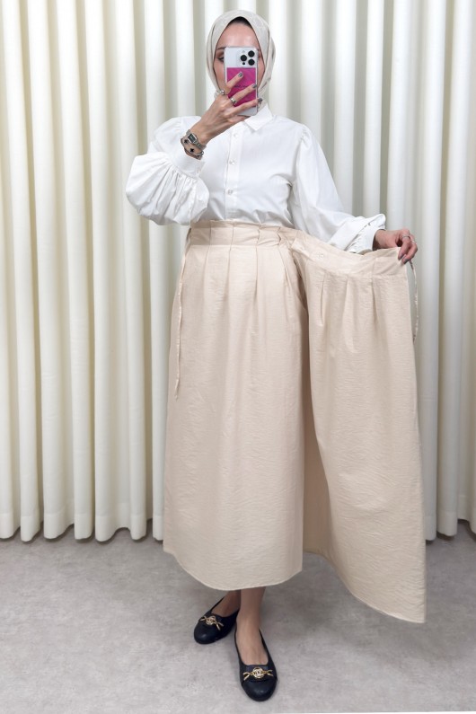 Yan Bağlamalı Ayarlanabilir Etek 0051 - BEJ