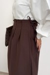 Yan Bağlamalı Ayarlanabilir Etek 0051 - KAHVERENGİ