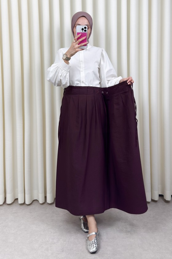 Yan Bağlamalı Ayarlanabilir Etek 0051 - MÜRDÜM