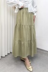 Paraşüt Kumaş Katlı Etek 0052 - AÇIK HAKİ