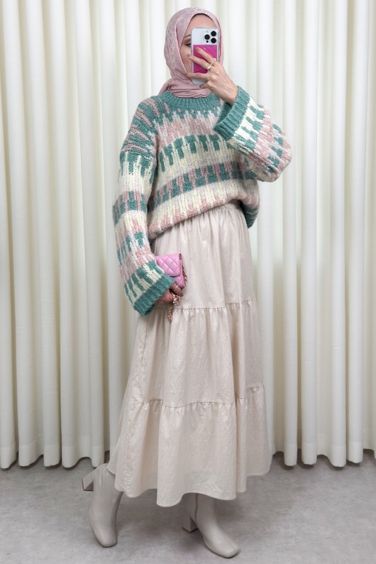 Paraşüt Kumaş Katlı Etek 0052 - BEJ Paraşüt Kumaş Katlı Etek 0052 - BEJ