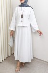 Aksesuar Detaylı Etekli Takım 0053 - BEYAZ