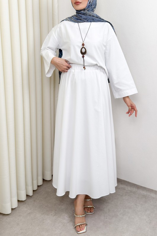 Aksesuar Detaylı Etekli Takım 0053 - BEYAZ