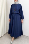 Aksesuar Detaylı Etekli Takım 0053 - LACİVERT
