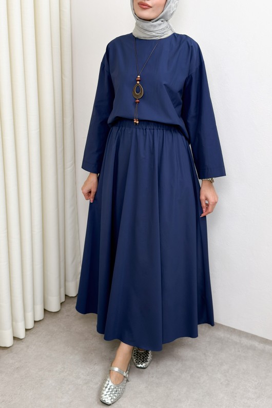 Aksesuar Detaylı Etekli Takım 0053 - LACİVERT