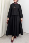 Aksesuar Detaylı Etekli Takım 0053 - SİYAH
