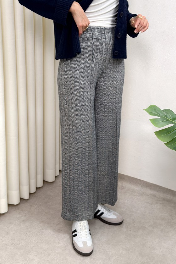 Kaşe Balıksırtı Desenli Pantolon 0055 - LACİVERT