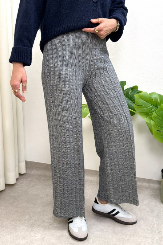 Kaşe Balıksırtı Desenli Pantolon 0055 - LACİVERT