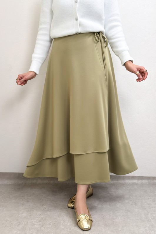 Belden Bağcıklı Scuba Etek 0056 - AÇIK HAKİ