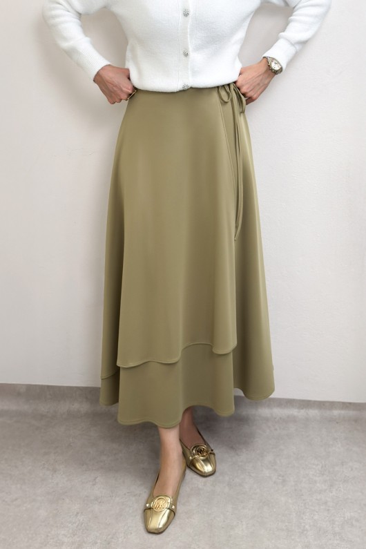 Belden Bağcıklı Scuba Etek 0056 - AÇIK HAKİ