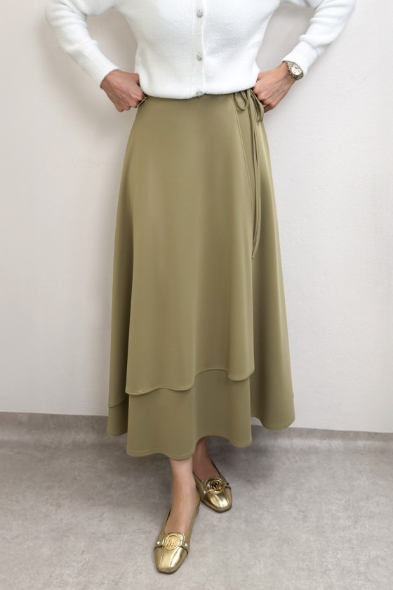 Belden Bağcıklı Scuba Etek 0056 - AÇIK HAKİ