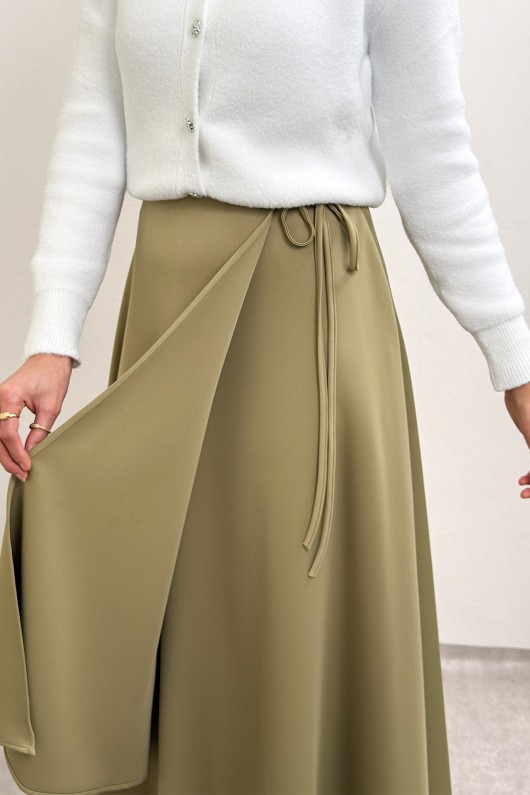 Belden Bağcıklı Scuba Etek 0056 - AÇIK HAKİ