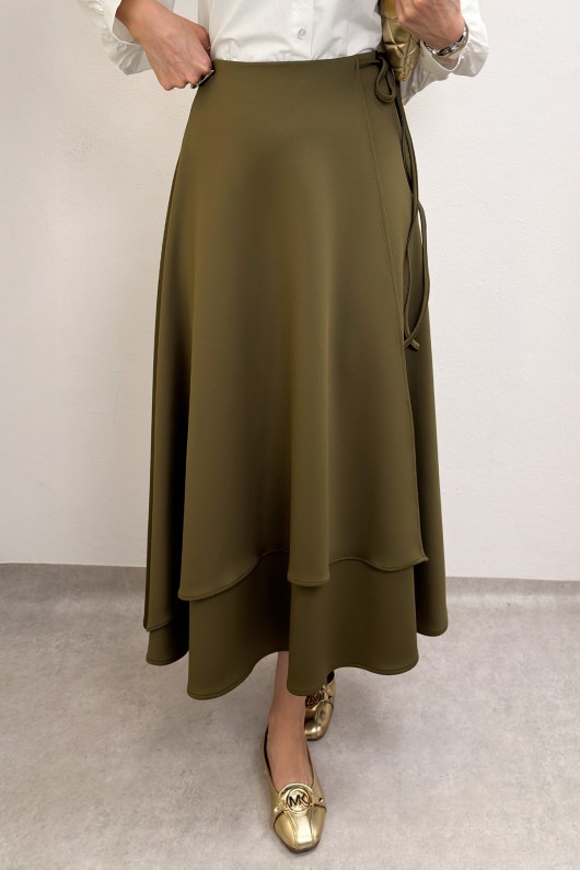 Belden Bağcıklı Scuba Etek 0056 - HAKİ