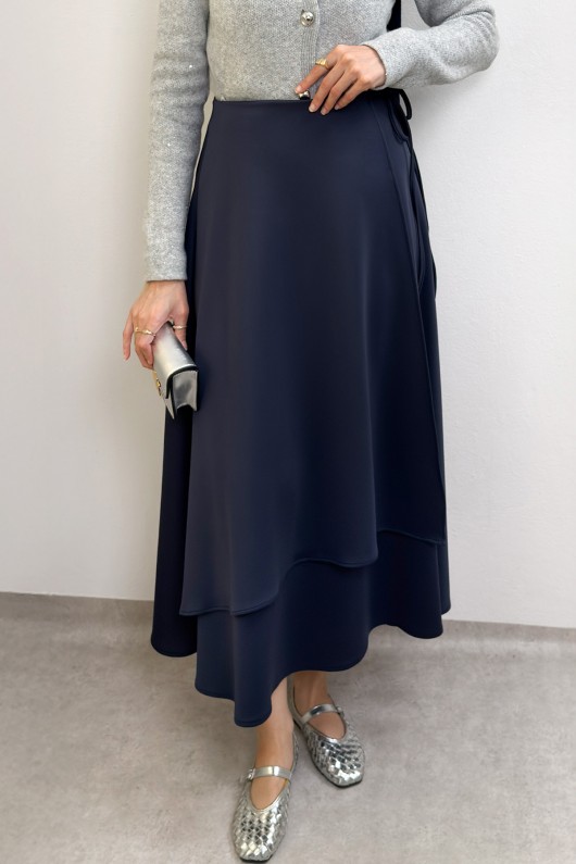 Belden Bağcıklı Scuba Etek 0056 - LACİVERT