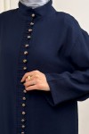 Hakim Yaka Düğme Detaylı Tunik 0058 - LACİVERT