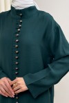 Hakim Yaka Düğme Detaylı Tunik 0058 - ZÜMRÜT YEŞİLİ
