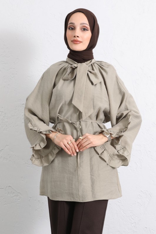Yaka Bağlamalı Tunik Y0059 - HAKİ
