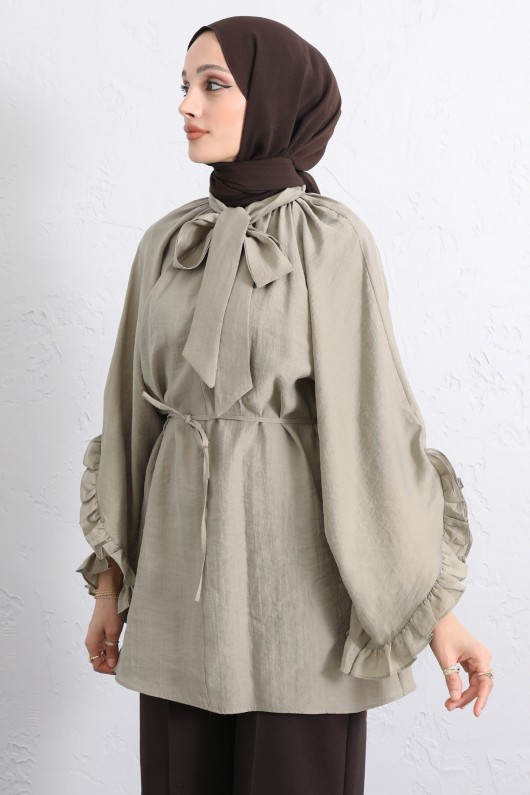 Yaka Bağlamalı Tunik Y0059 - HAKİ