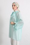 Yaka Bağlamalı Tunik Y0059 - MİNT YEŞİLİ