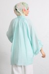Yaka Bağlamalı Tunik Y0059 - MİNT YEŞİLİ